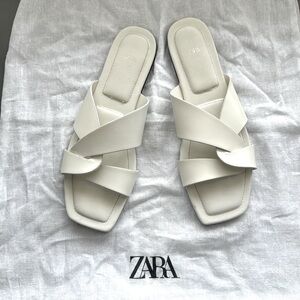 Zara White Summer Sandals